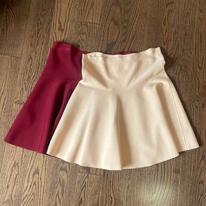 Lot of 2 BCBG Ingrid skirts size L pink and maroon